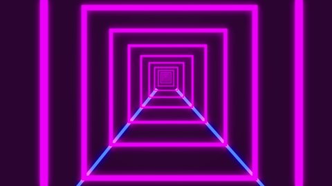 Neon Square Animation Approaching Screen On Stock Footage Video (100% ...