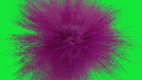 Pink powder makeup explosion in slow motion and freeze motion on green screen. Abstract dust particles splash - Powered by Shutterstock - Get 15% off with code: PIKWIZARD15