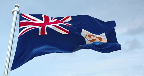 Anguilla flag waving 4k loop 
