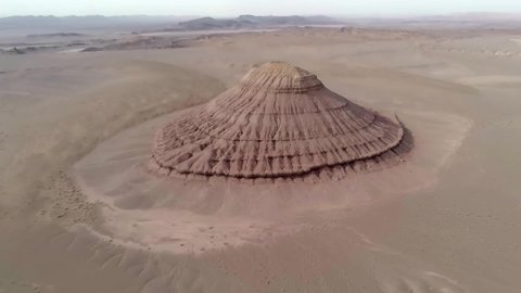 drone view of magnificent desert object