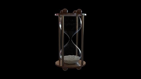 one minute hourglass with silver balls animation. 4k 3d video for any editing and composition usage.
