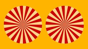 Two umbrellas spinning top view, yellow background, video animation for design