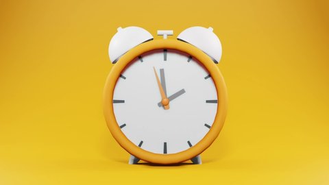 3D ringing alarm clock footage