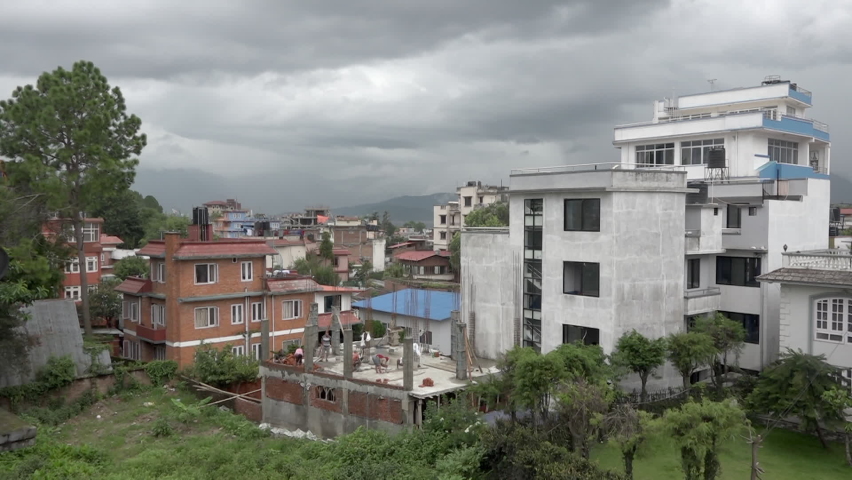 Houses and construction site in city, Kathmandu, Bagmati Province, Nepal