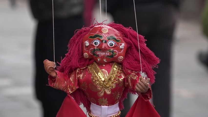 Close-up of puppet on sale at market, Kathmandu, Bagmati Province, Nepal
