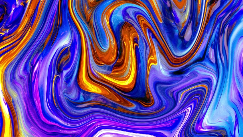 3840x2160 25 Fps. Fluid art drawing footage, abstract acrylic texture with flowing effect. Liquid marble paint mixing backdrop with splash and swirl. Abstract orange blue moving background closeup. | Shutterstock HD Video #1067306647