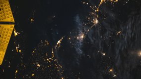 ISS Time-lapse Video of Earth seen from the International Space Station with dark sky and city lights at night over Greece to Kazakhstan, Time Lapse 4K. Images courtesy of NASA. 