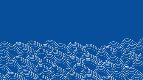 Japanese-style blue waves. Video background material. 