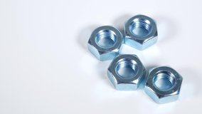 Hexagon nut, close up video clip