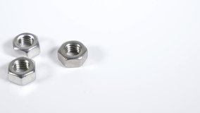 Small hex nut, close up video clip
