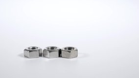 Small hex nut, close up video clip