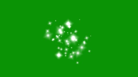Shining glitter sparks motion graphics with green screen background
