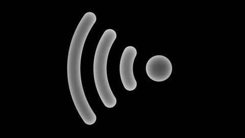 Wi-Fi blue symbol animated icon WiFi on black background
