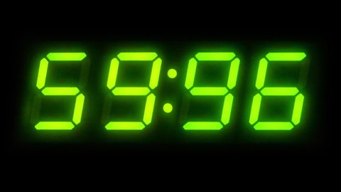 One Minute Digital Countdown Clock Green