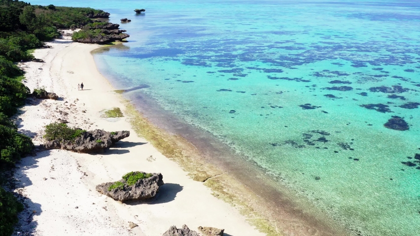 Drone view beautiful ishigaki island Okinawa tabaga beach | Shutterstock HD Video #1067356640