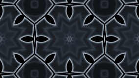 Black Abstract fractal particals, Abstract kaleidoscope background, Mandala ornament flower.