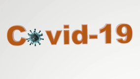 Realistic 3D animation of COVID-19 Virus Structure graphic. Corona Virus SARS-CoV-2, 2019 nCoV virus Particles. Text description scheme on dark background. Alpha channel matte included. - Powered by Shutterstock - Get 15% off with code: PIKWIZARD15