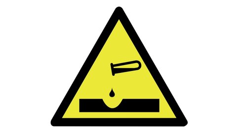 An Animated Version Of A Warning Sign For A Corrosive Substance