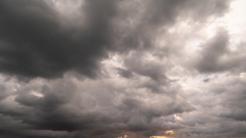 Footage B Roll Timelapse Sky and black cloud. black clouds moving fast in Dramatic sky.dark stormy raining cloudy nature Time Lapse storm clouds at sunset time.Horrible weather bad weather day Royalty-Free Stock Footage #1067402855