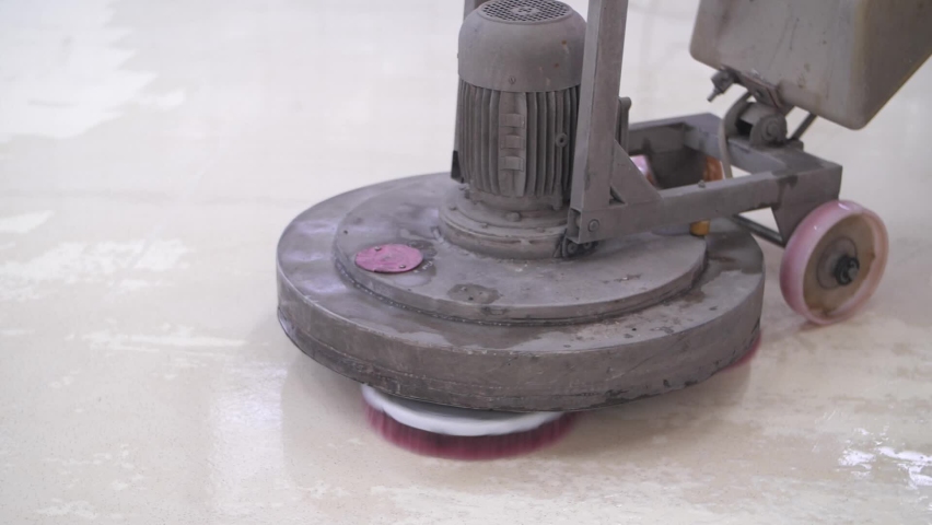 Cleaning carpet prefessional scrubber machine Royalty-Free Stock Footage #1067410745