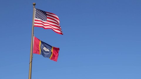 Hand Held video of the new Mississippi Flag