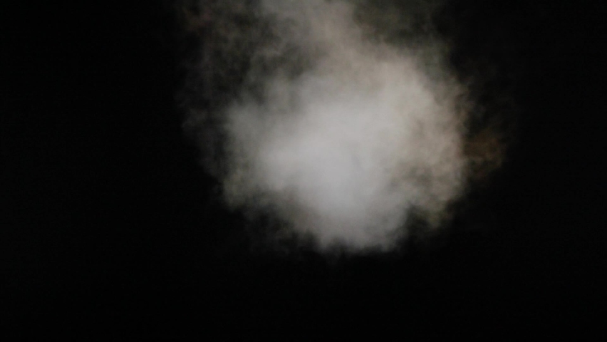 White steam, clouds, fog, vapor, ice, fire smoke texture over black background