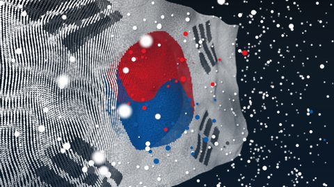 Amazing particle animation of the South Korea Flag