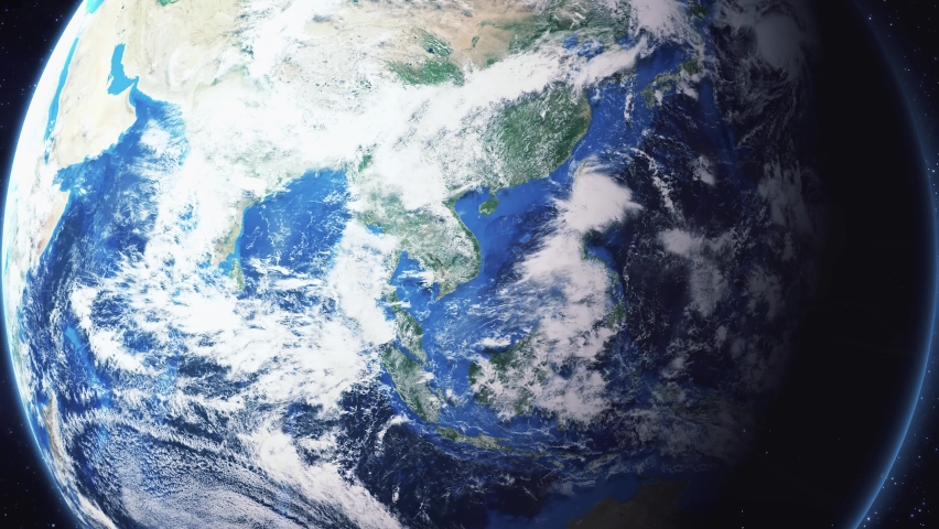 Zoom in from space and focus on Mexico, Aguascalientes. 3D Animation. Background for travel intro. 