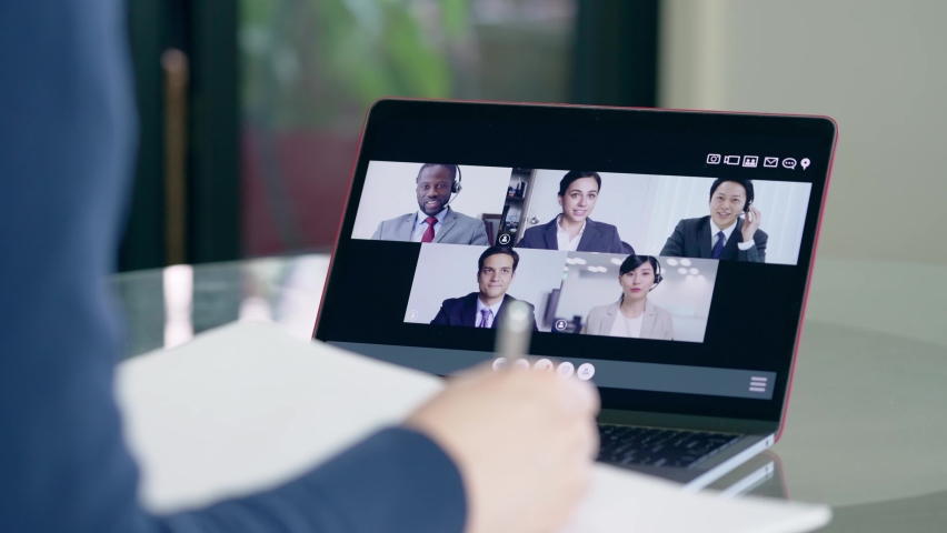 Video conference concept. Web meeting.  Telemeeting. Webinar. | Shutterstock HD Video #1067434856