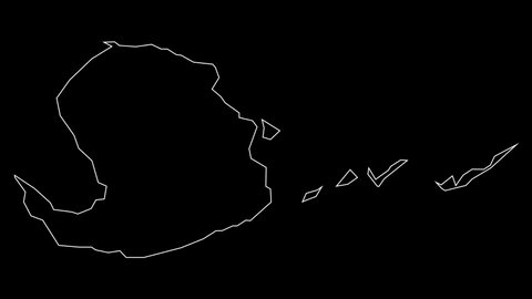 Isla de pinos Cuba province map outline animation