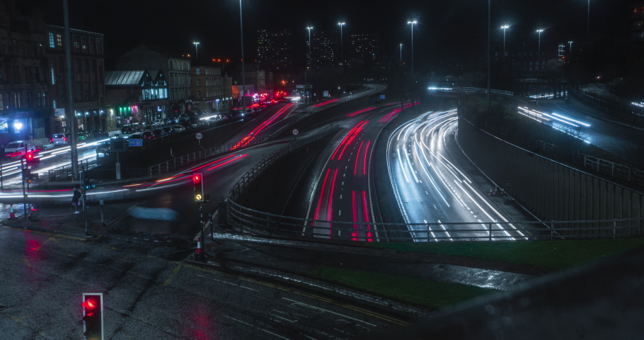 Charring Cross Time lapse of traffic on busy highway Glasgow