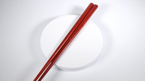 Wooden chopsticks, close up video clip