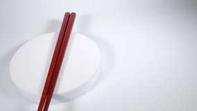 Wooden chopsticks, close up video clip