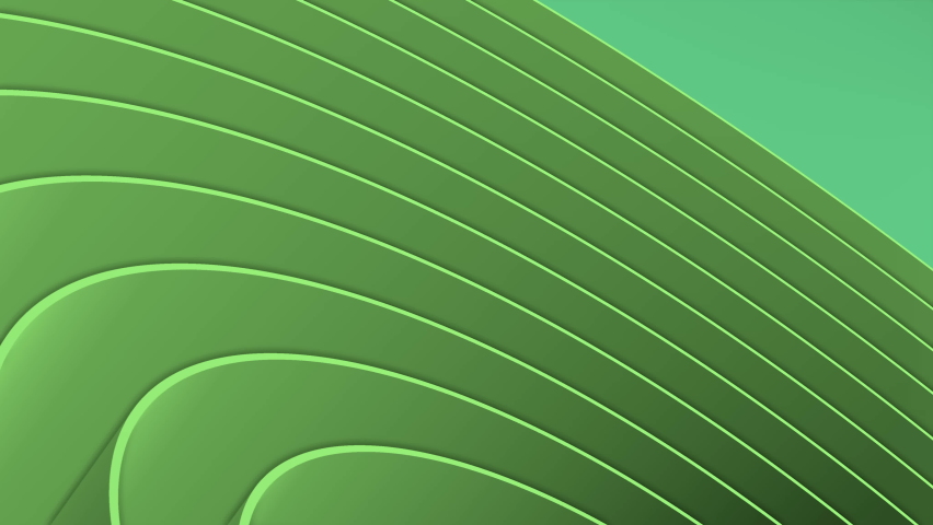 Abstract 3D render colorful green splines strips rows light and shadow curves flowing motion movement surface texture waves background. Royalty-Free Stock Footage #1067474654