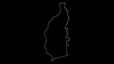 St David Dominica region map outline animation