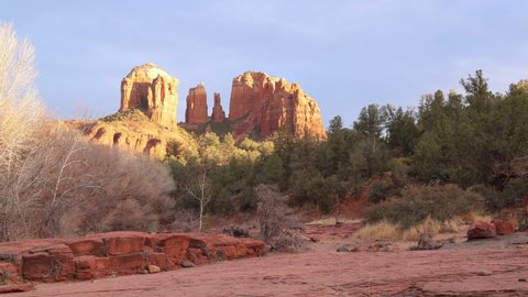 Sunset View of Cathedral Rock In Sedona Arizona Time Lapse