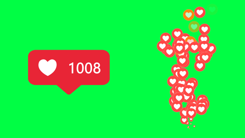 4K Social media Live style animated heart on green screen. 60 FPS Royalty-Free Stock Footage #1067520419
