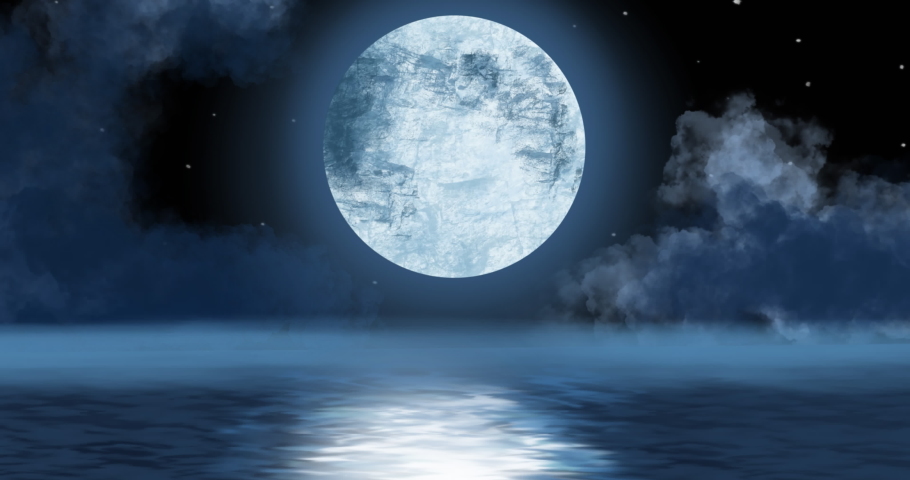 Moonlight Oceana Good Night Stock Footage Video (100% Royalty-free 