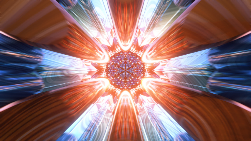 Mandala 3D Kaleidoscope seamless loop Psychedelic Trippy Futuristic Traditional Tunnel Pattern for Consciousness Meditation Background Video Relaxing Ethnic Colorful pattern  Chakra Kundalini Yoga | Shutterstock HD Video #1067542793