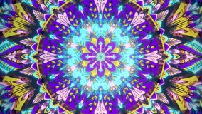 Mandala 3D Kaleidoscope seamless loop Psychedelic Trippy Futuristic Traditional Tunnel Pattern for Consciousness Meditation Background Video Relaxing Ethnic Colorful pattern  Chakra Kundalini Yoga