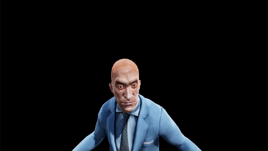 3D Rendering Male Suit Dance Fight Cartoon Multiple Animations