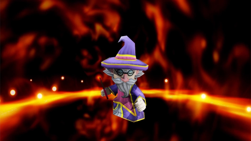 3D Rendering Cartoon Blue Wizard Multiple Animations