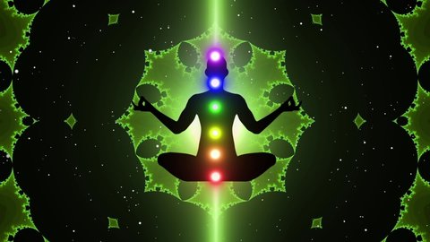 meditation silhouette with mandala background.