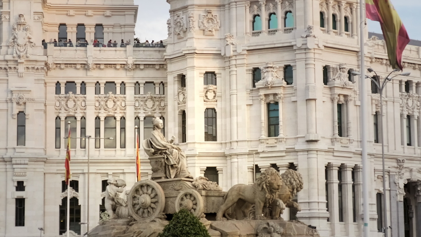 Cibeles Fountain At Plaza De Cibeles In Madrid, Spain, Europe