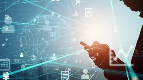 Mobile communication network concept. Business technology. Smart office. GUI (Graphical User Interface). - Powered by Shutterstock - Get 15% off with code: PIKWIZARD15