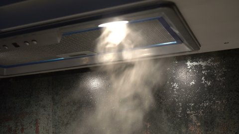 Kitchen Range Hood Pulls The Steam During Cooking