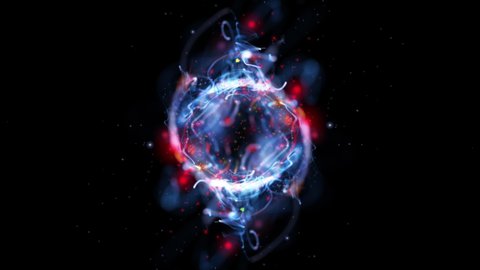 Abstract background of cosmical sphere with flying tendrils, loop
