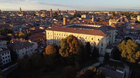 Aerial view of  Old Town in Pavia, Italy
