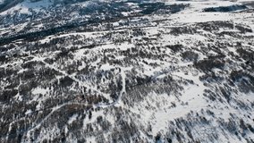 4k Aerial Drone Footage - Colorado Rocky Mountains in Winter.  Telluride, CO. 