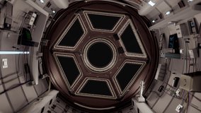 Spaceship Corridor with alpha channel
so you can change the background
 shuttle interior of a moving spaceship based on the cupola space station (ISS) International space staion. The POV moves along  - Powered by Shutterstock - Get 15% off with code: PIKWIZARD15